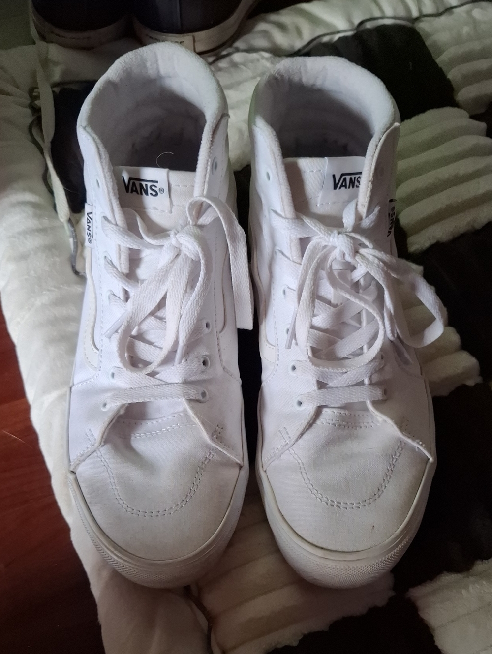 Vans Kids White High-Top Canvas Sneakers